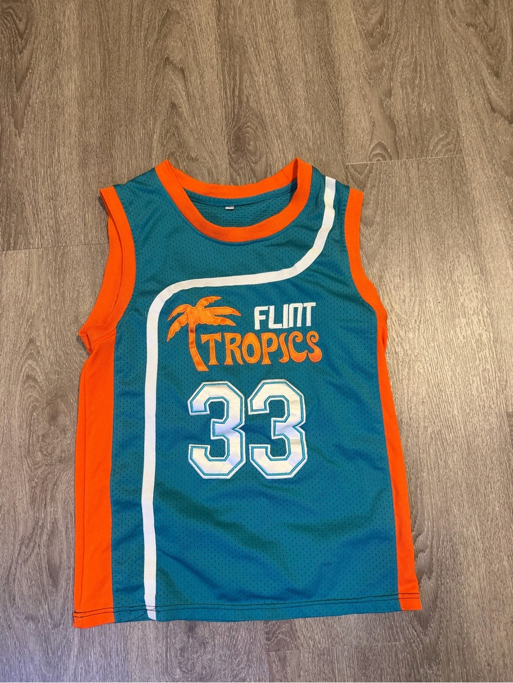 Flint Tropics Jackie Moon #33 Blue Jersey - Youth Large - Excellent Used Cond